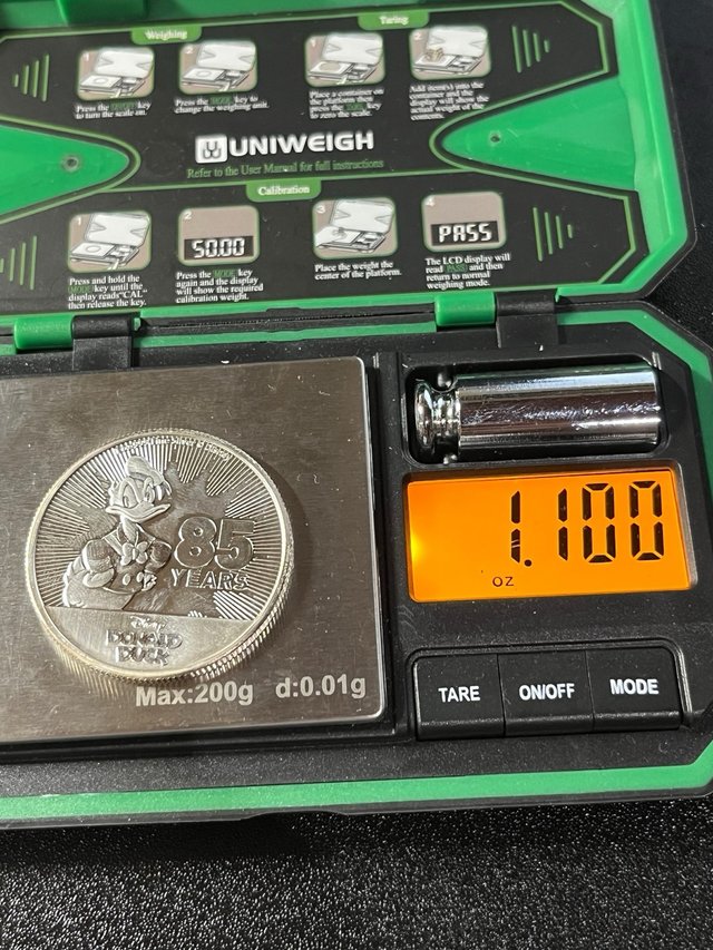 Moneda Pato Donald 85 Años Plata Niue 1 Onza