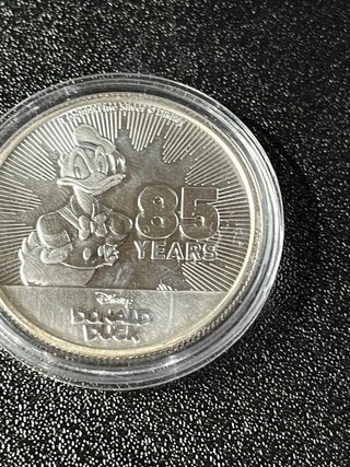 Moneda Pato Donald 85 Años Plata Niue 1 Onza