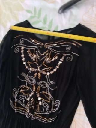 Vestido fiesta Zara Trafaluc negro y dorado