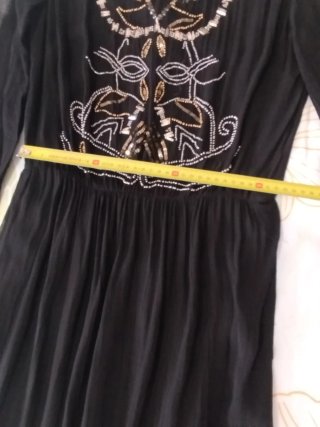 Vestido fiesta Zara Trafaluc negro y dorado