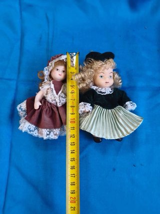 Lote 2 Bonecas Porcelana Pequenas