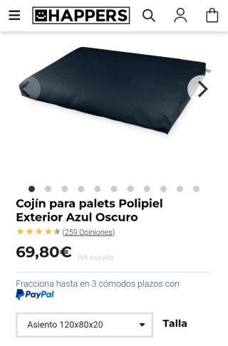 Cojines impermeables para Sofa Palets Happers azul