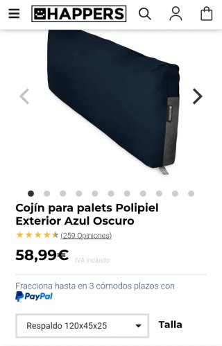 Cojines impermeables para Sofa Palets Happers azul