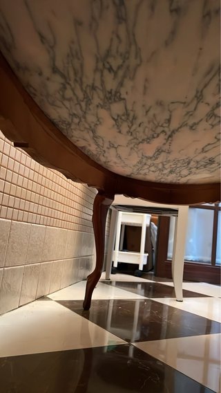 Mesa centro mármol y madera