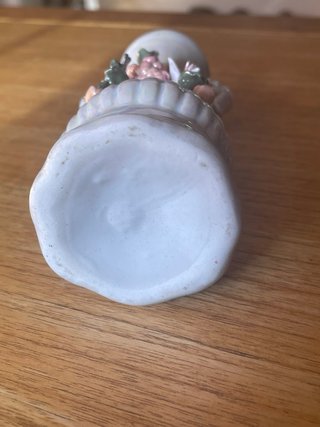 Jarrón Vintage Nacarado Flores 16cm