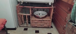 Mesa auxiliar mimbre