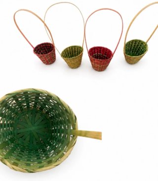 Confezione da 5 cesti decorativi in bambù/vimini