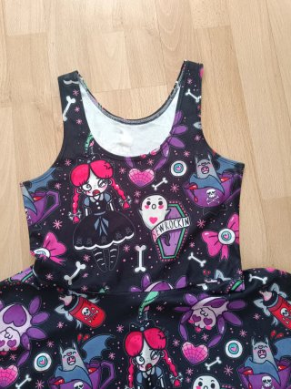 Vestido estampado gótico Sew Rockin