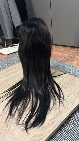 Peluca pelo natural Negro/Marrón