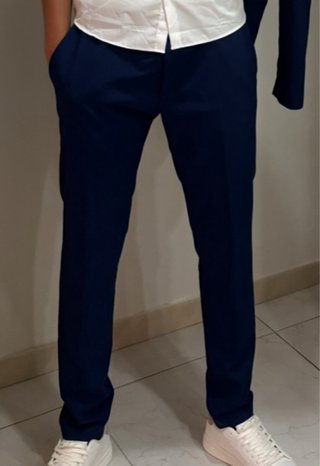 Pantalón de traje azul para hombre