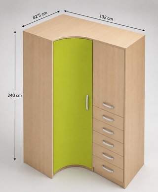 Armario Esquinero Puerta Verde Lima