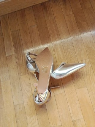 Zapatos de fiesta tacón plateado