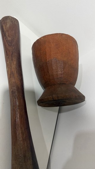 Almofariz e pilão tradicional africano