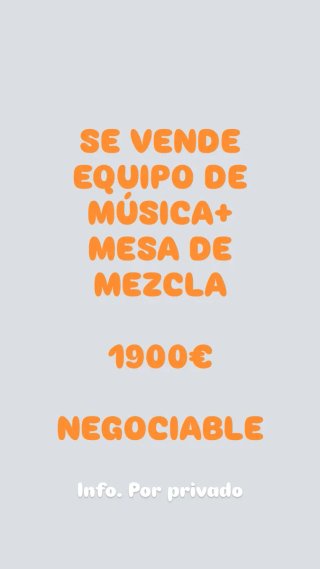 Equipo de música + mesa de mezcla