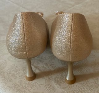 Zapatos Adluum Talla 40 Dorados Brillantes