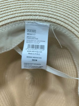 Sombrero playero fibra vegetal 58 cm