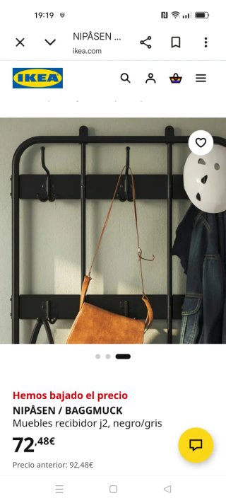 Perchero y zapatero NIPÅSEN Ikea negro