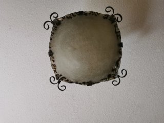 Lámpara Salón Rústica Madera Nogal
