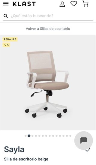 Silla de oficina beige y blanca