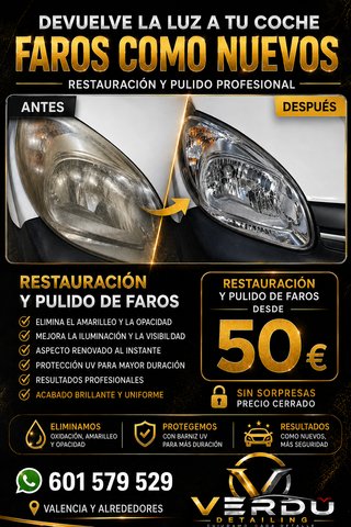 RESTAURACIÓN DE FAROS A DOMICILIO | VALENCIA