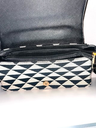 Bolso Triángulos Beige/Negro