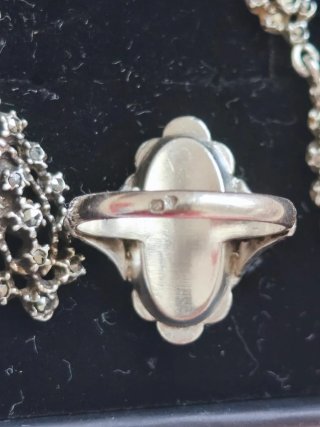 Conjunto Plata Portuguesa Anillo y Pendientes