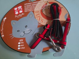 Pettorina e Guinzaglio Gatto Velluto Ferribiella