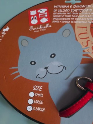 Pettorina e Guinzaglio Gatto Velluto Ferribiella