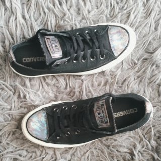 Zapatillas Converse All Star Negras y Plateadas