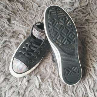 Zapatillas Converse All Star Negras y Plateadas