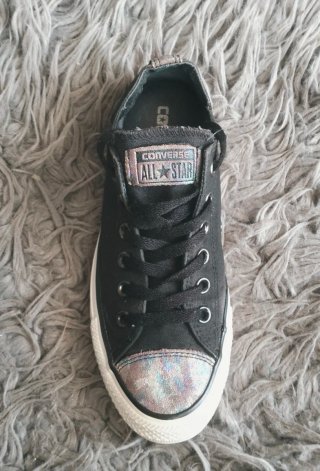 Zapatillas Converse All Star Negras y Plateadas