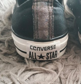 Zapatillas Converse All Star Negras y Plateadas