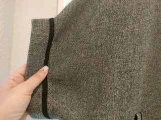 Poncho Parfois cuello alto punto gris