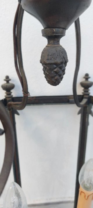 Lanterna vintage in metallo e vetro