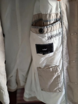 Giacca uomo lino beige