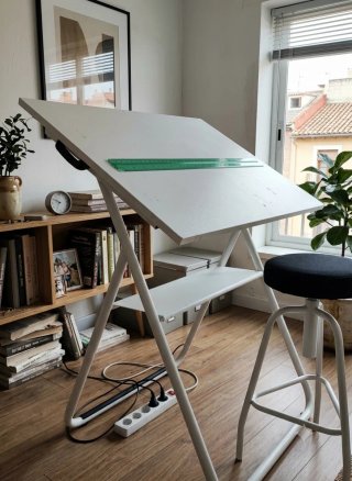 Mesa Dibujo Plegable + Taburete + Paralela