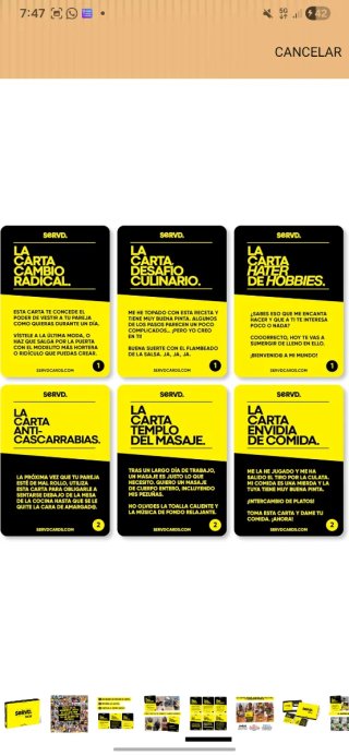 Juego de cartas SERV.D Parejas