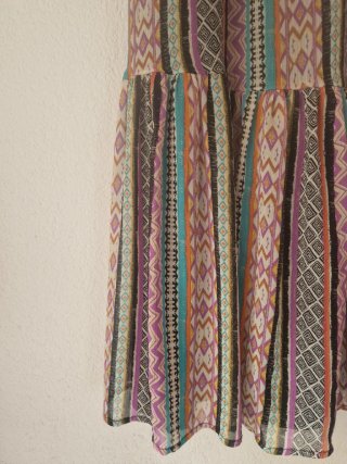 Vestido largo estampado multicolor