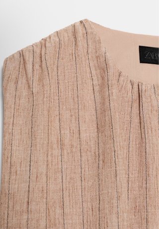Blusa Lino Verano Beige/Marrón Nueva