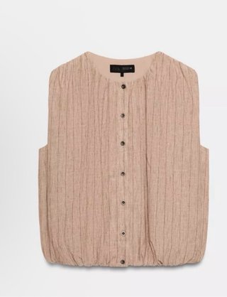 Blusa Lino Verano Beige/Marrón Nueva