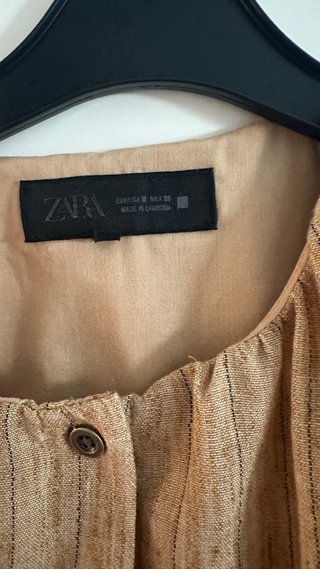Blusa Lino Verano Beige/Marrón Nueva