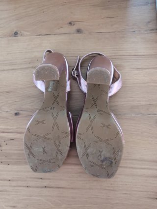 Zapatos de tacón fiesta dorados/rosados