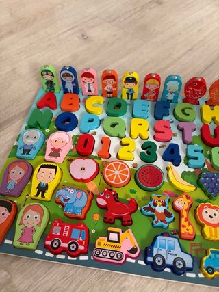 Puzzle Infantil Madera Letras y Números