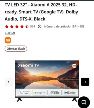 TV LED 32 Xiaomi A 2025 HD Ready Smart TV