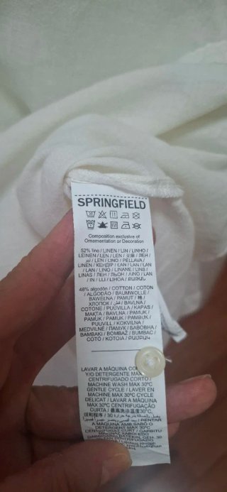 Camisa Springfield Lino Blanca Talla 36