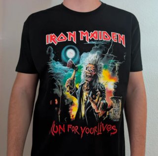 CAMISETA NEGRA - IRON MAIDEN / RUN FOR LIVES - XL
