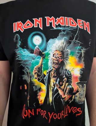 CAMISETA NEGRA - IRON MAIDEN / RUN FOR LIVES - XL