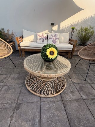 5 piezas Muebles de jardín y sombrilla