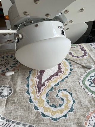 Lámpara Ventilador Techo Blanco Madera
