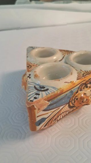 Especiero antiguo cerámica triangular